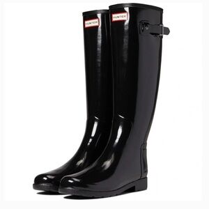Hunter Refined Gloss Black Tall Women's Rain Boots